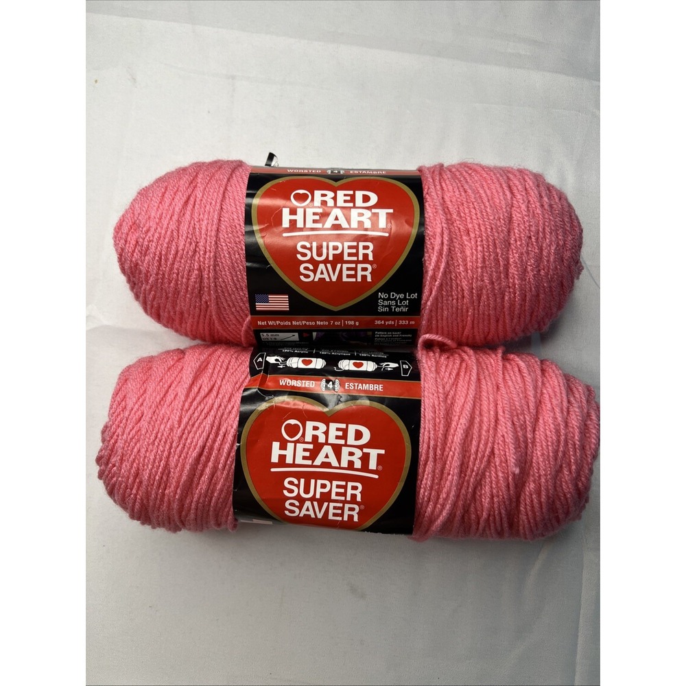 Red Heart Super Saver Perfect Pink Yarn 7oz 364yds Medium 4 Worsted 1 New  Used